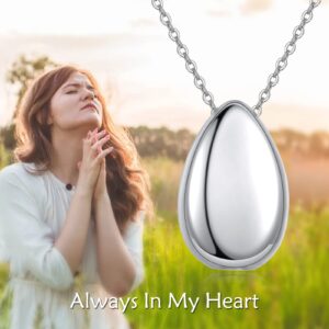 SHEAISRS Teardrop Hourglass Urn Necklace for Ashes for Women Sterling Silver Cremation Jewelry Memorial Keepsake Urns Pendant Necklace for Urn Necklaces Ashes