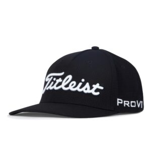 Titleist Men's Tour Stretch Tech Golf Hat Black/White L/XL