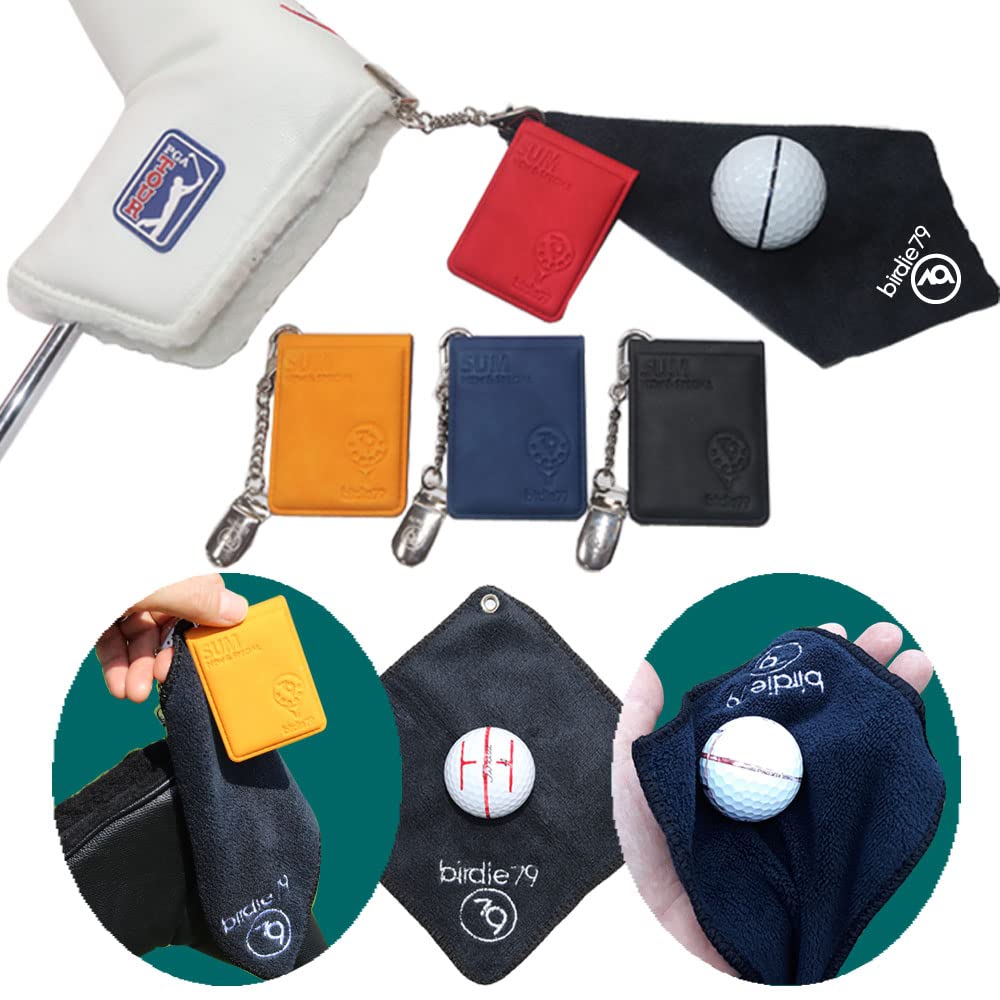 BIRDIE79 Sum Clip-Magnetic Golf Towel-Golf Putter Head Cover Metal Leash & Keeper for Secure Golf Accessories -Money Clip(Blue)