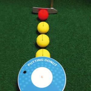 BIRDIE79 Golf Tee Holder | Putting Donut | Portable Putting Hole Trainer |360 Degree Golf Putting Green Practice Hole (Pink)