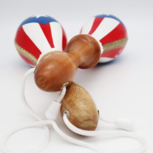 Salsa Style - Puerto Rican Flag Rawhide Maracas - Maracas Professional Sound