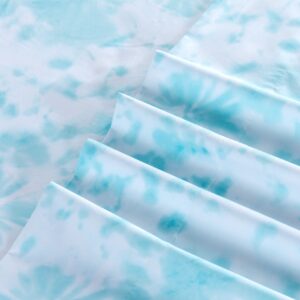 Elegant Comfort Luxury Soft Bed Sheets Tie Dye Pattern 1500 Thread Count Percale Egyptian Quality Microfiber Softness Wrinkle and Fade Resistant (6-Piece) Bedding Set, King, Tie Dye Aqua