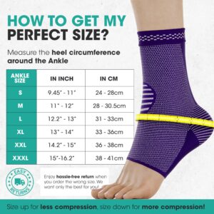 Modvel Foot & Ankle Brace Socks for Sprained Ankle Compression Sleeve - Foot Support for Women & Men - Tendonitis & Arthritis Foot Sleeve, Plantar Fasciitis Relief Brace, Stabilizing Ankle Wrap