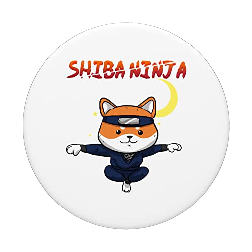 Funny Shiba Inu Uni Dog Fly Ninja Karate Master Moon Fight PopSockets Swappable PopGrip