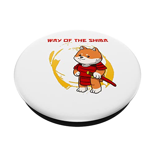 Funny Shiba Inu Uni Japenese Hunting Dog Way Soldier Sword PopSockets Swappable PopGrip