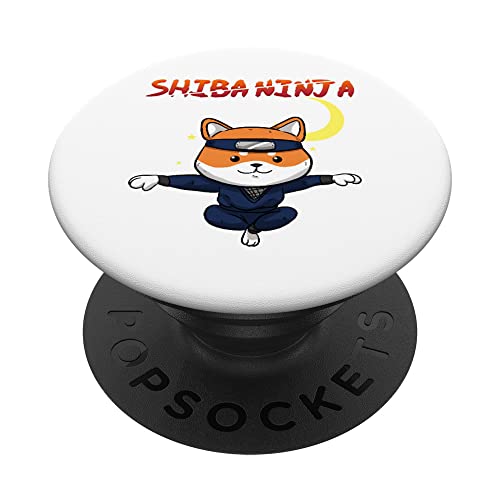 Funny Shiba Inu Uni Dog Fly Ninja Karate Master Moon Fight PopSockets Swappable PopGrip