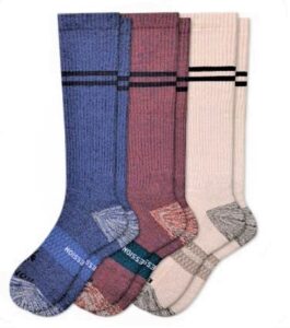 3/pack bombas compression socks - oat, blue, maroon - (large), 9-13