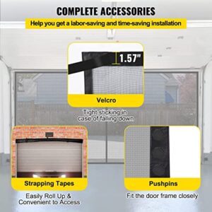 VEVOR Garage Door Screen, 18 x 7 ft for 2 Cars, 5.8 lbs Heavy-Duty Fiberglass Mesh for Quick Entry with Self Sealing Magnet and Weighted Bottom, Kids/Pets Friendly, Easy to Install and Retractable