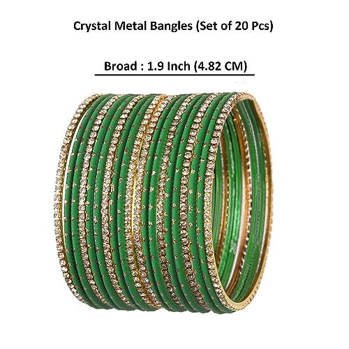 Efulgenz Indian Bangles for Women Indian Bangle Set Rhinestone CZ Plain Metal Bracelet Bangle Jewelry for Women