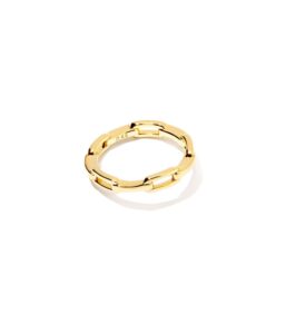 kendra scott® andi band ring for women – 14k gold-plated construction – square link chain design gold 5 one size