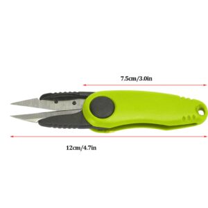 VGEBY Fishing Fold Scissor Shrimp Shaped Fishing Line Scissor Fishing Tackle Fold Scissor Fishing Line Cut Clipper(3# Yellow Green) Kneepad Other Fishing Tools And Accessories