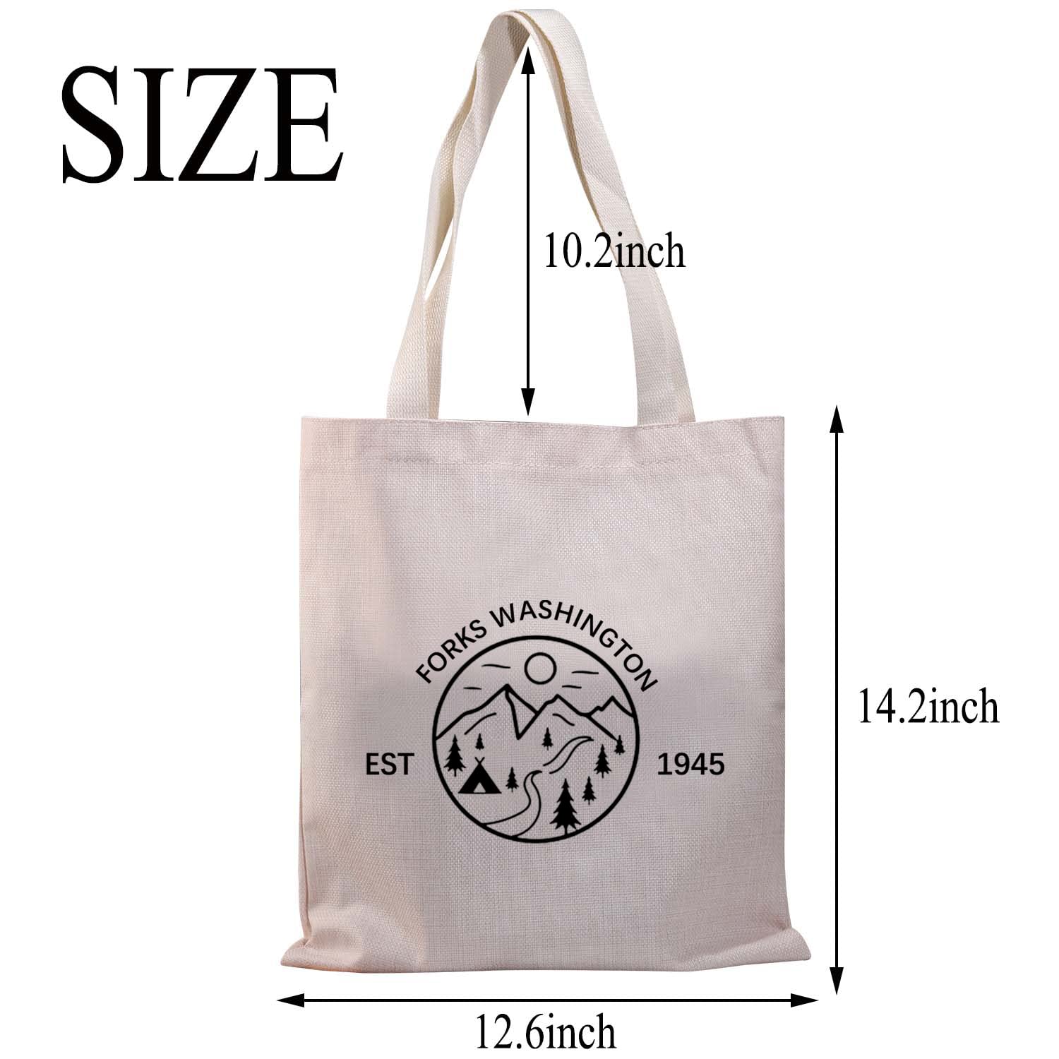 BDPWSS Forks Washington Gift Tote Bag TV Show Fans Gift Forks Washington Est 1945 Handbags (forks washington 1945 TG)