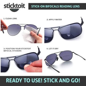 Phillips Safety Products, Inc. StickToIt Stick On Bifocal Lenses, Converts Any Sunglasses or Glasses into Bifocals, Reusable, Adhesive, 2.50 Diopter