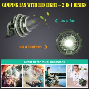 ayamaya Cmping Fan + 4 Person Pop Up Tent, Waterproof Tent & Rechargeable Tent Fan with LEDs Remote Control for Camping