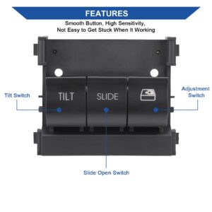 Obaee Overhead Console Sunroof Switch Power Rear Sliding Window Control Compatible with Ford F150 F250 F350 F450 F550 Super Duty 2009 2010 2011 2012 2013 2014 2015 2016 2017 Replaces OEM 9L3Z15B691DA