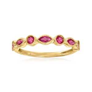 rs pure by ross-simons 0.60 ct. t.w. ruby ring in 14kt yellow gold. size 9