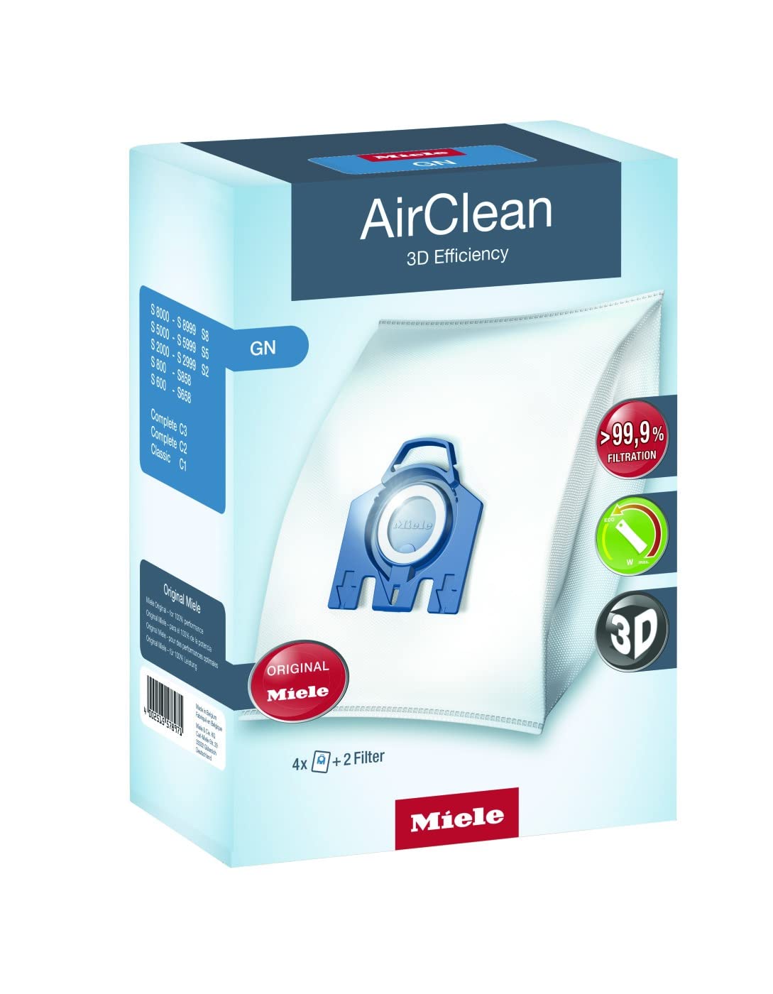 Miele TurboTeQ Turbo Brush STB 305-3 and Miele AirClean 3D GN Vacuum Cleaner Bags