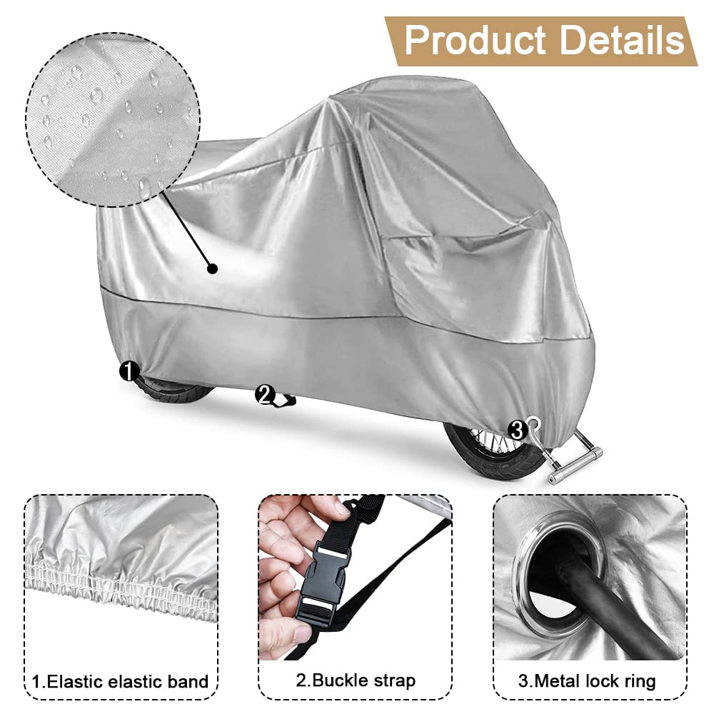 LBW Bike Cover Waterproof Outdoor 450D Durable & Tear Bicycle Cover for Bike Accessories with Bicycle Lock-holes and Bicycle Storage Bag, 96.5”