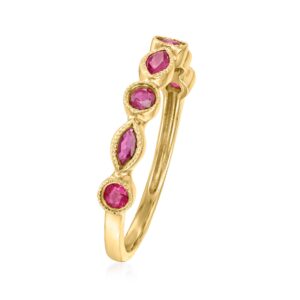 RS Pure by Ross-Simons 0.60 ct. t.w. Ruby Ring in 14kt Yellow Gold. Size 9