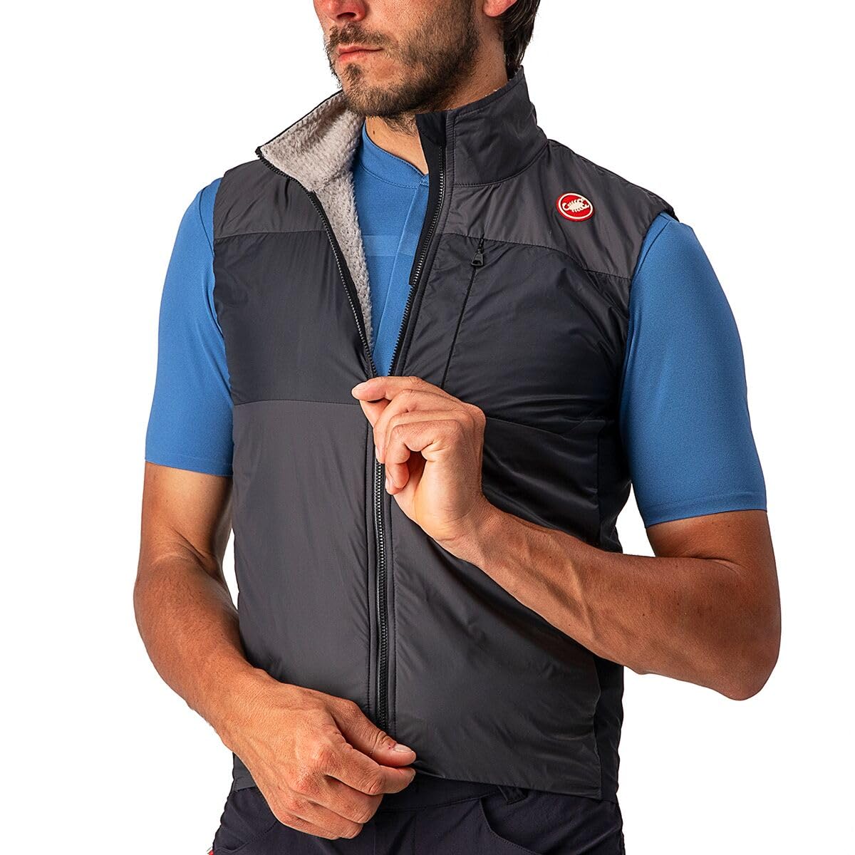 Castelli Unlimited Puffy Vest - Men's Dark Gray/Black/Silver Gray, Xl