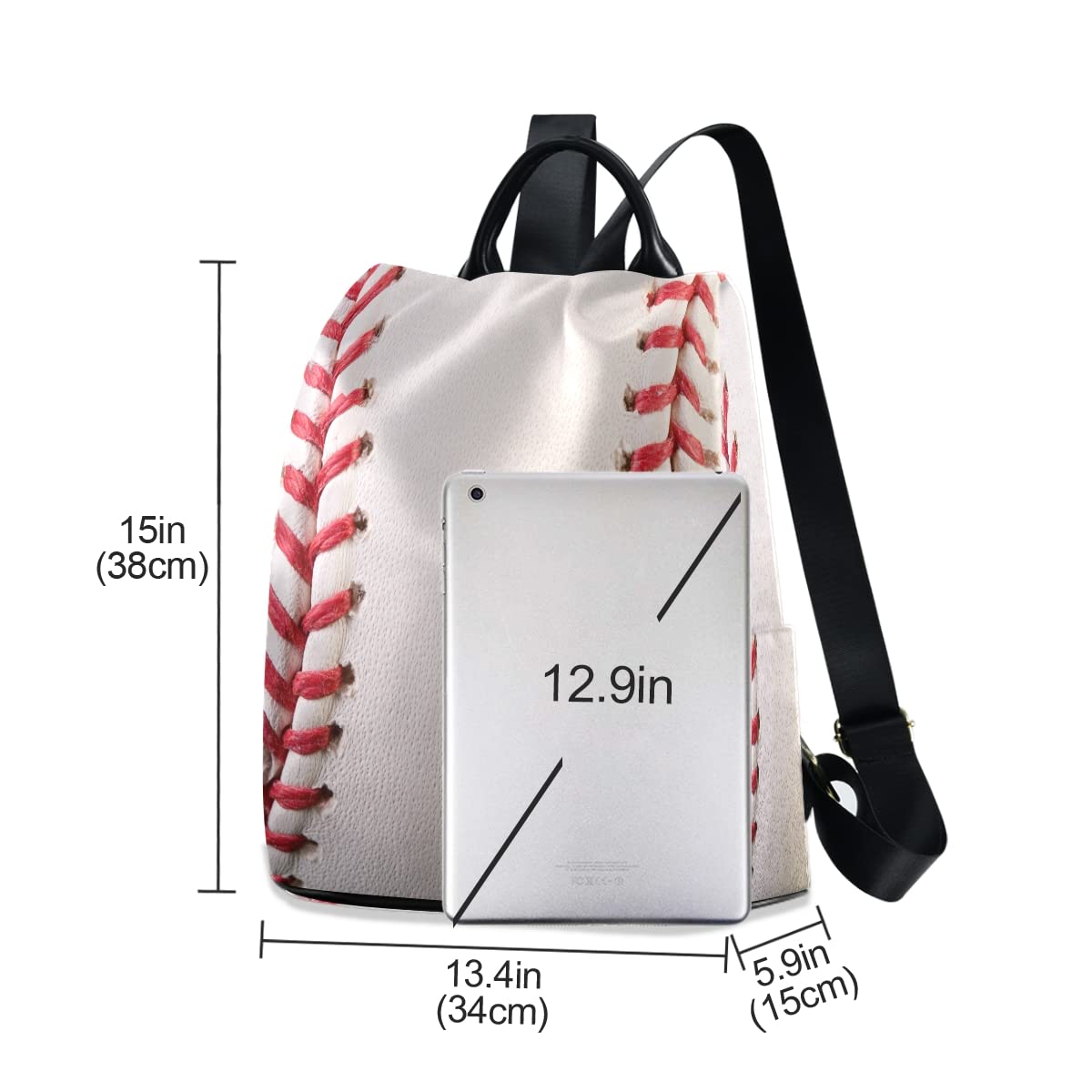 ALAZA Sport Ball Baseball Lovely Women Backpack Anti Theft Back Pack Shoulder Fashion Bag Purse