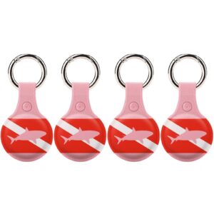 scuba diving shark case for apple air tag tracker airtag holder protector cover storage bag with key chain printed funny