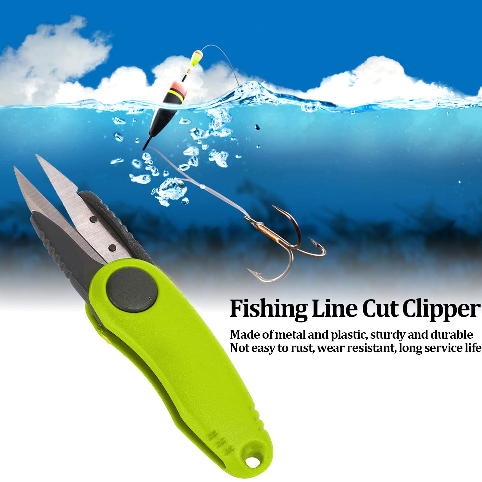 VGEBY Fishing Fold Scissor Shrimp Shaped Fishing Line Scissor Fishing Tackle Fold Scissor Fishing Line Cut Clipper(3# Yellow Green) Kneepad Other Fishing Tools And Accessories