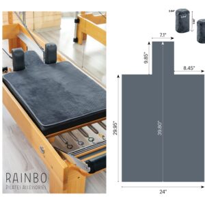 Pilates Reformer Non-Slip Mat Towel (Included 2 Pcs Shoulder Block Covers) (DARK GREY)