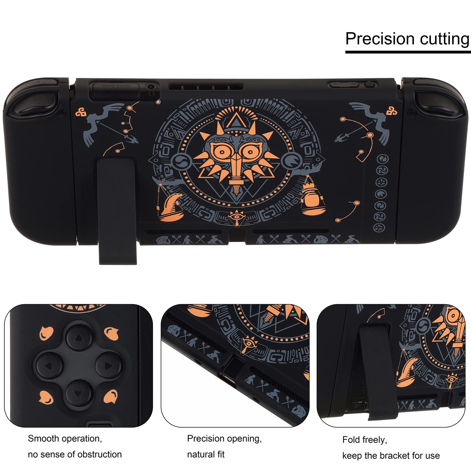 ITONGGUYUKI Dockable Protective Case Compatible with Switch, Hard Shell Case cover for Switch and Joy-Con Controllers with 4 Thumb Grips,zelda tears of the kingdom switch Carrying Case