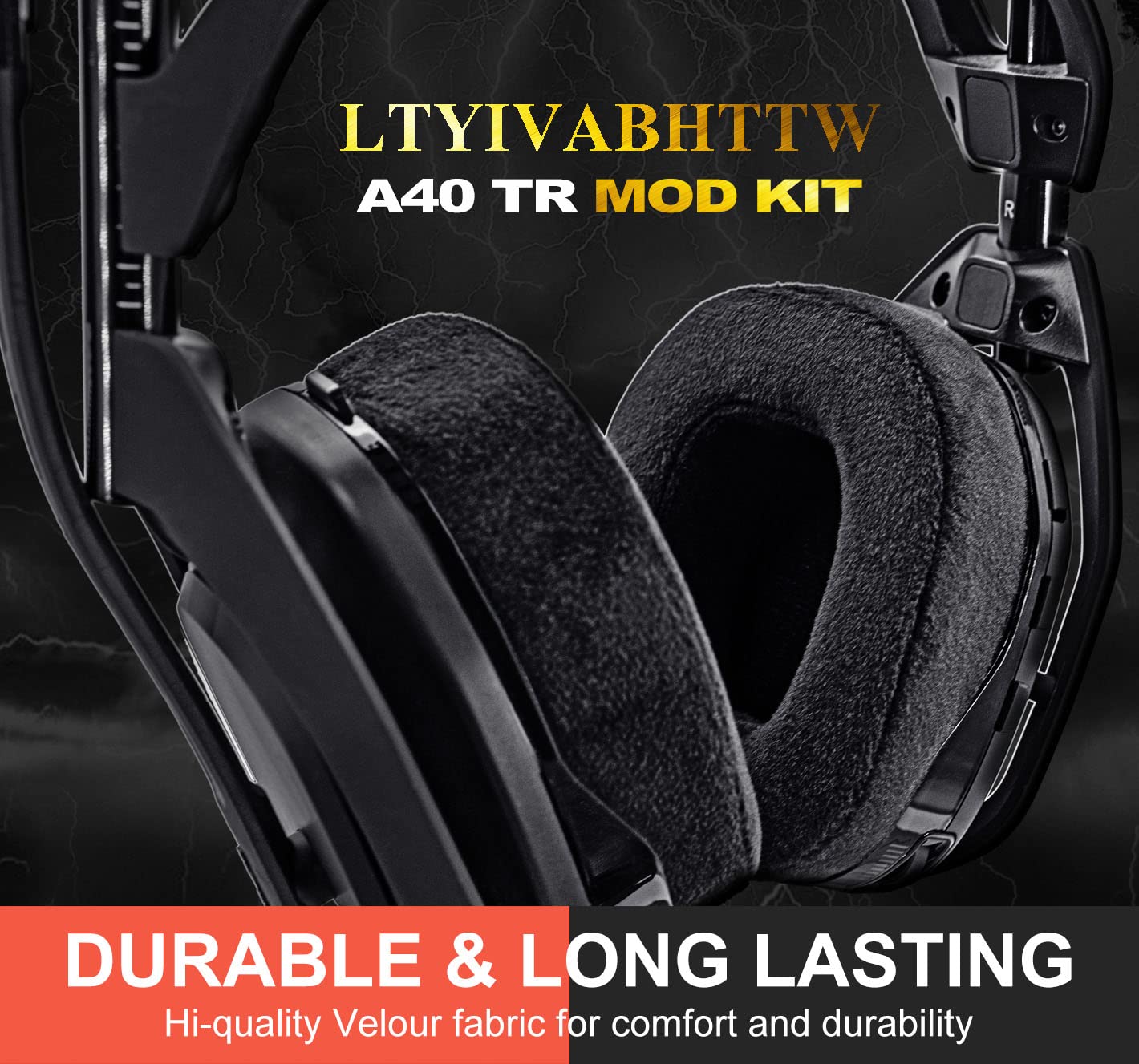 A40 TR Ear Cushions - Velour Earpads Compatible with Astro Gaming A40 TR Wireless Headset - a40 tr Replacement parts/a40 Accessories/Headband/Microphone Foam