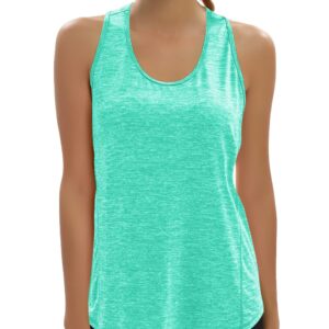 Aeuui Womens Workout Tops Open Back Racerback Tank Tops Sleeveless Yoga Athletic Running Shirts Gym Clothes for Women Green