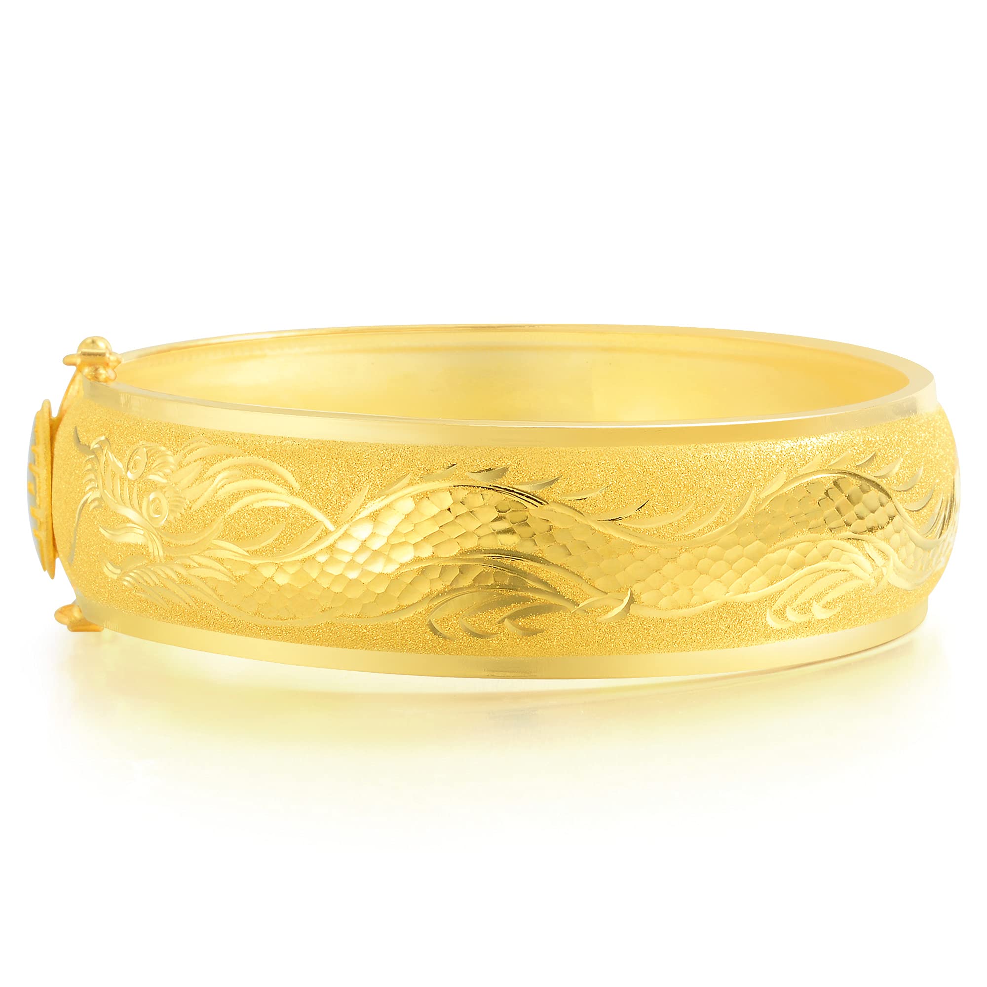 CHOW SANG SANG Chinese Wedding Collection 999.9 24K Gold Price-by-Weight 13.84g Gold Bangle for Women 89578K, Size 06 (0.36tael/13.47g, 07)