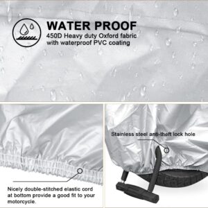 LBW Bike Cover Waterproof Outdoor 450D Durable & Tear Bicycle Cover for Bike Accessories with Bicycle Lock-holes and Bicycle Storage Bag, 96.5”