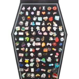 PACMAXI Hanging Brooch Pin Storage Organizer, Hexagon Style Enamel Lapel Pin Holder, Holds Up To 120 Pins(Black)