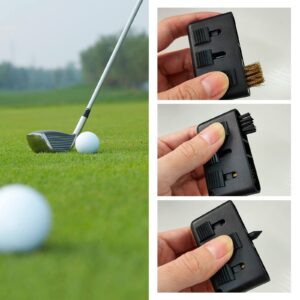 Micro Traders 4PCS 3-in-1 Golf Club Brushes Retractable Golf Slot Groove Putter Wedge Ball Shoes Cleaning Tool Pocket Sized Clean Brush