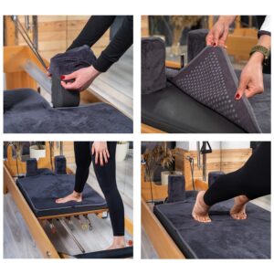 Pilates Reformer Non-Slip Mat Towel (Included 2 Pcs Shoulder Block Covers) (DARK GREY)