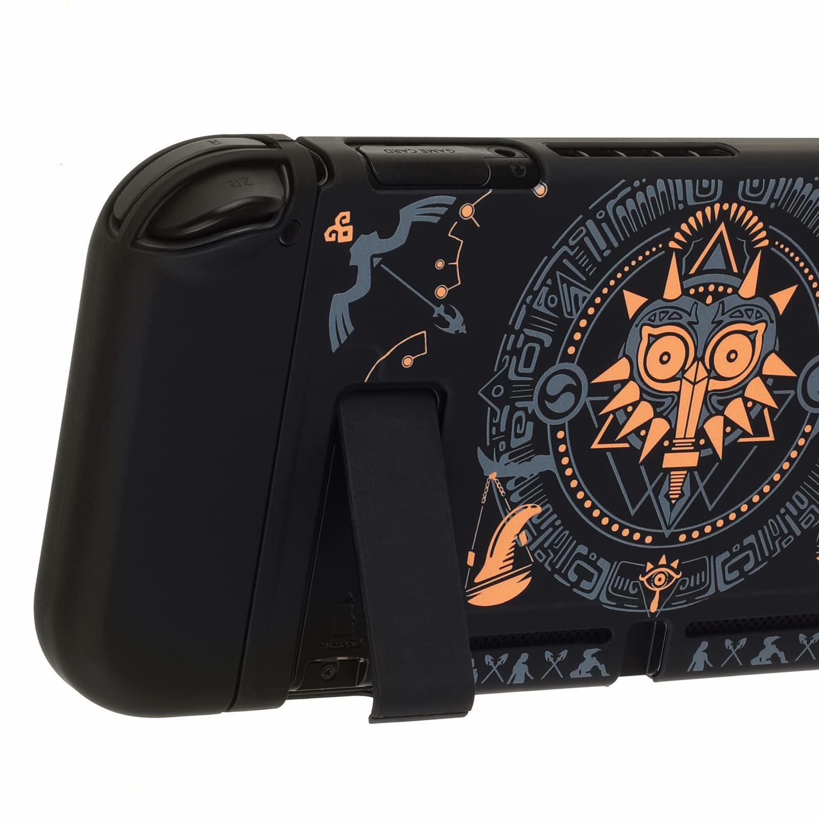 ITONGGUYUKI Dockable Protective Case Compatible with Switch, Hard Shell Case cover for Switch and Joy-Con Controllers with 4 Thumb Grips,zelda tears of the kingdom switch Carrying Case