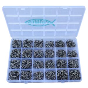 freshwater saltwater bulk fishing hooks set worm catfish hooks fish gear equipment supplies(800 pcs)