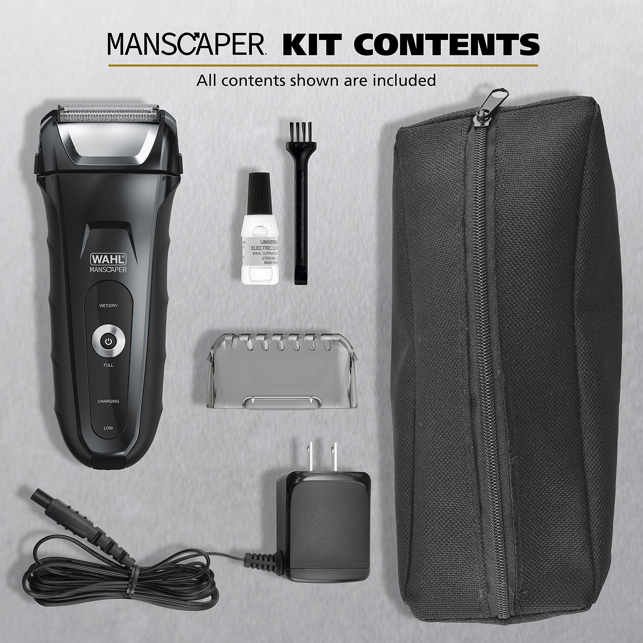 Wahl Manscaper Lithium-Ion Hypoallergenic Shaver with Flexible Titanium Foils to Prevent Skin Irritation and Shaver Bumps