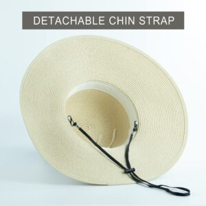 Koreshion Women Summer Wide Brim Straw Hat Beach Foldable Sun Hats Floppy Roll Up Cap Uv UPF 50+ Caps Khaki