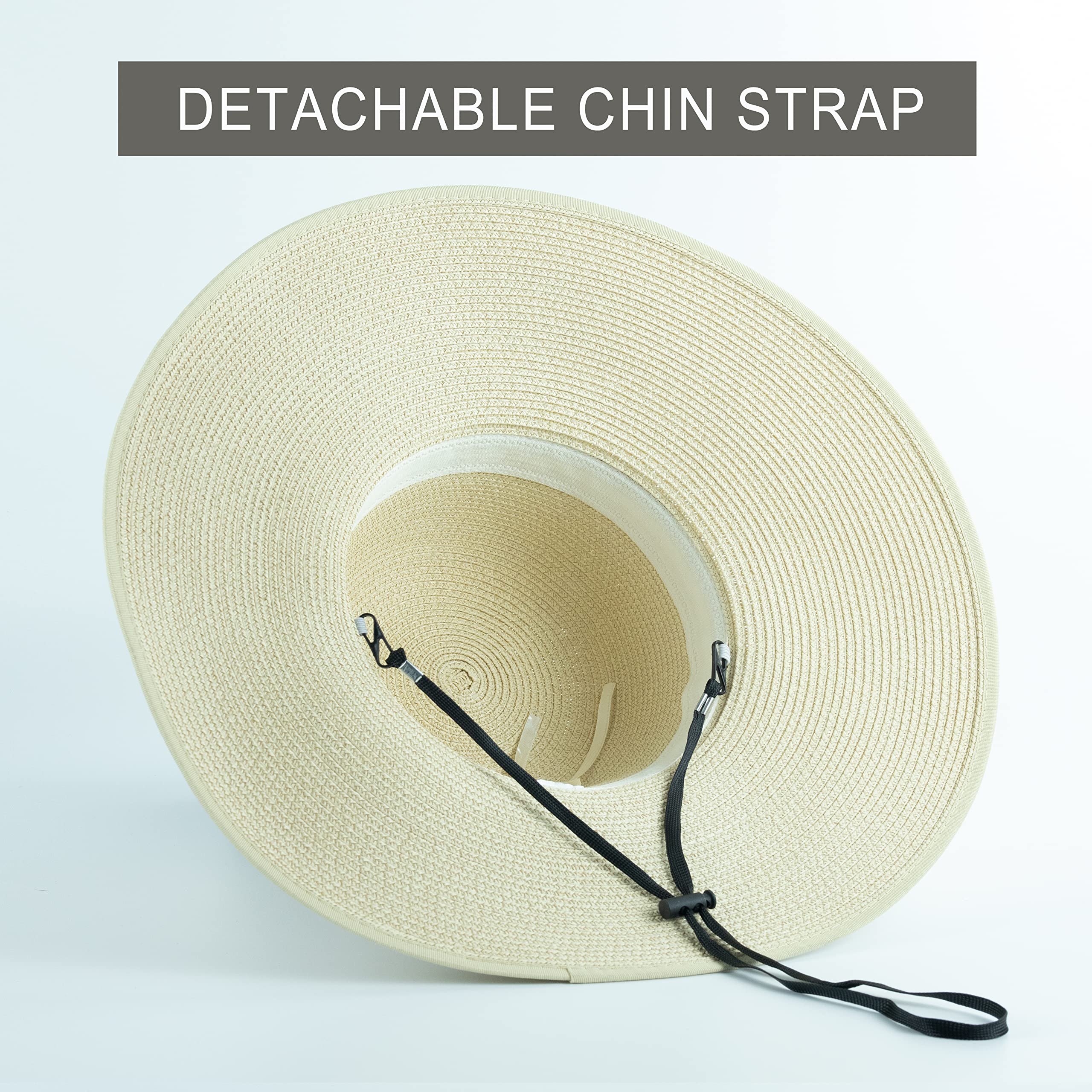 Koreshion Women Summer Wide Brim Straw Hat Beach Foldable Sun Hats Floppy Roll Up Cap Uv UPF 50+ Caps Khaki