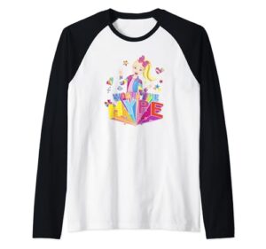 jojo siwa worth the hype rainbow text raglan baseball tee