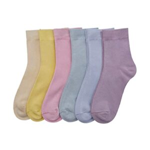 Women Thin Socks Rayon Bamboo Ankle Silky Quarter Anti Odor Casual Summer Socks 6 Pairs (US, Numeric, 8, 11, Regular, Regular, Assorted 5)