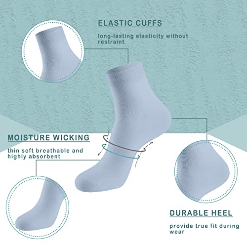 Women Thin Socks Rayon Bamboo Ankle Silky Quarter Anti Odor Casual Summer Socks 6 Pairs (US, Numeric, 8, 11, Regular, Regular, Assorted 5)