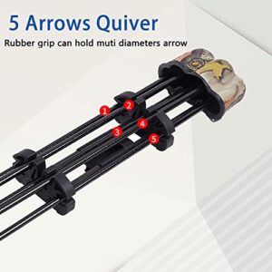 SOPOGER Arrow Quiver for Compound Bow - Archery Quiver for Arrows Lightweight Mounted Quiver 4 Arrows Holder for Recurve Bow Crossbow Hunting & Practicing (Camo)