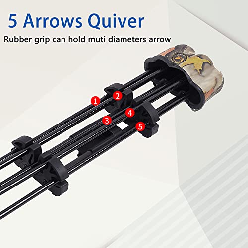 SOPOGER Arrow Quiver for Compound Bow - Archery Quiver for Arrows Lightweight Mounted Quiver 4 Arrows Holder for Recurve Bow Crossbow Hunting & Practicing (Camo)