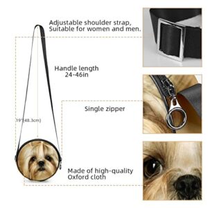 Shih Tzu Puppy Dog Crossbody Bag for Women Teen Girls Round Canvas Shoulder Bag Purse Tote Handbag Bag