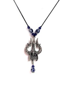 mahakaal lord shiv shakti trishul damaroo with evil eye protection pendant for men and women multi color trishulevlpd 0