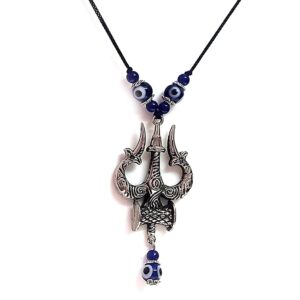 Mahakaal Lord Shiv Shakti Trishul Damaroo With Evil Eye Protection Pendant For Men And Women MULTI COLOR TRISHULEVLPD 0