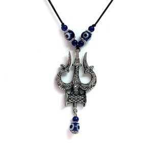 Mahakaal Lord Shiv Shakti Trishul Damaroo With Evil Eye Protection Pendant For Men And Women MULTI COLOR TRISHULEVLPD 0